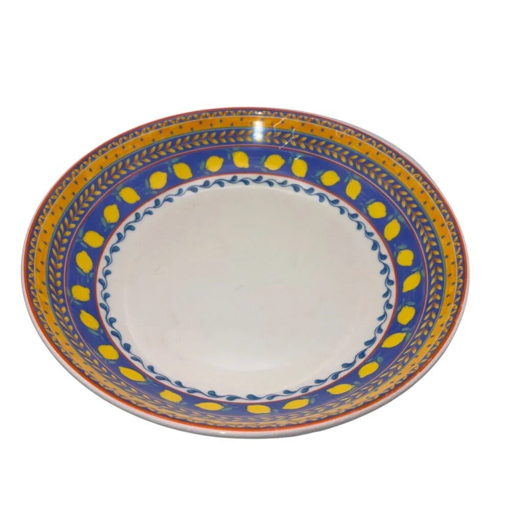 Furio Home Portugal Lemon Serving Bowl | 12.75” Hand-Painted Ceramic - Picture 5 of 10
